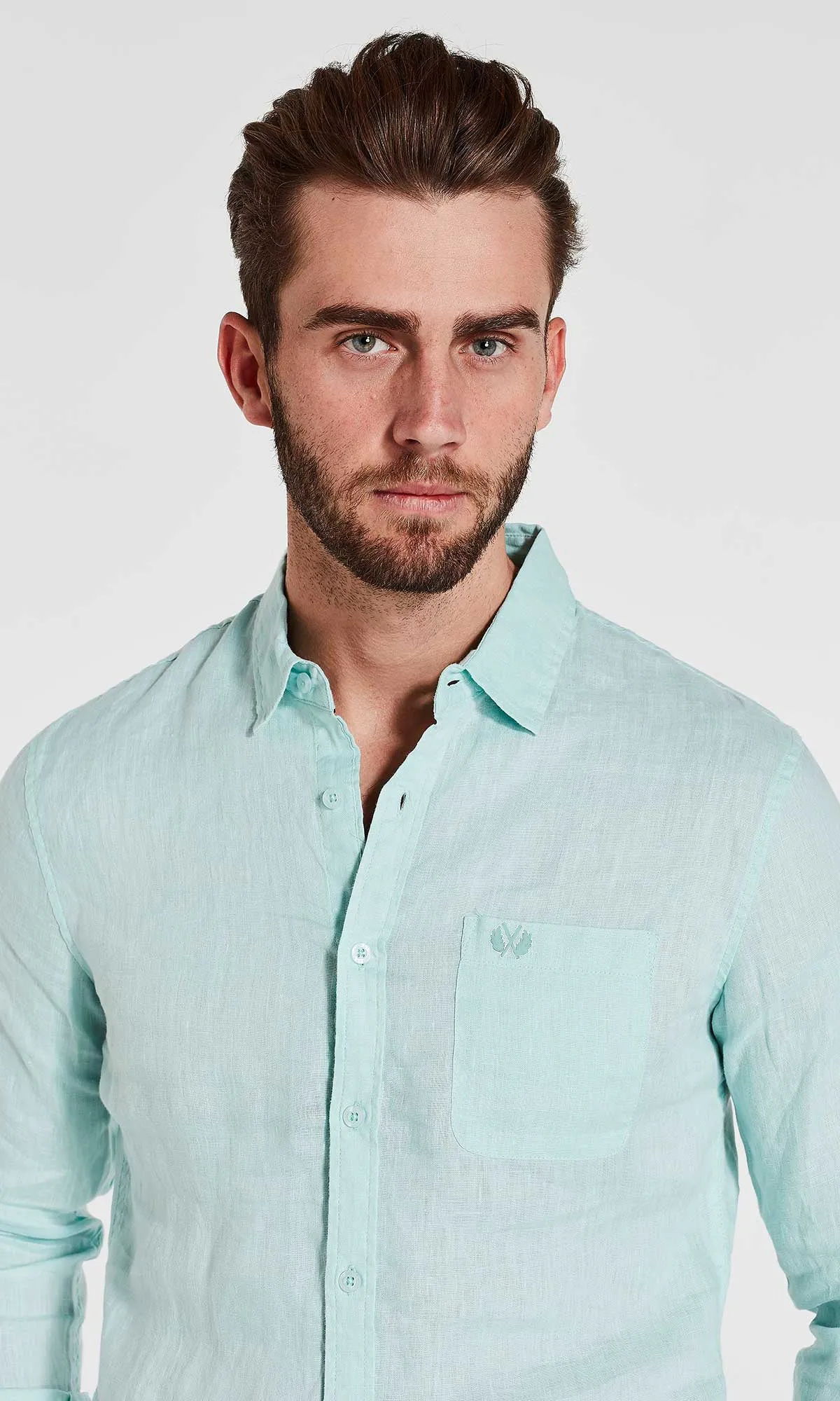 Linen Shirt Long Sleeve Spearmint