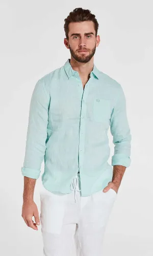 Linen Shirt Long Sleeve Spearmint