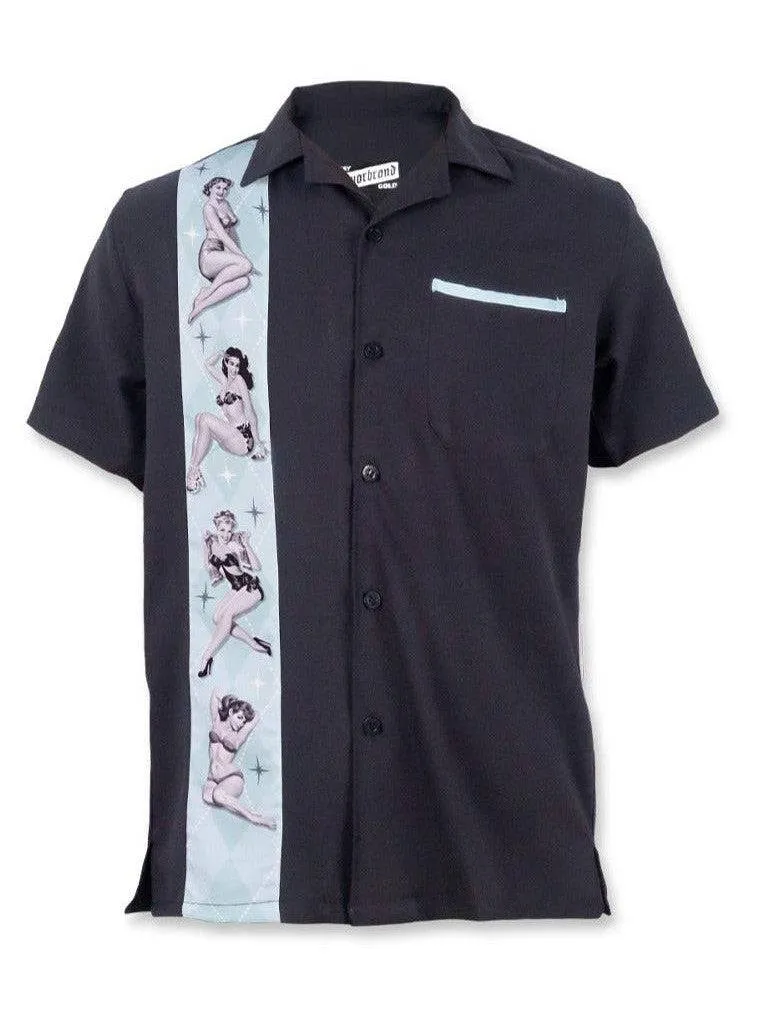 Liquorbrand Vegas Strip Black Bowling Shirt