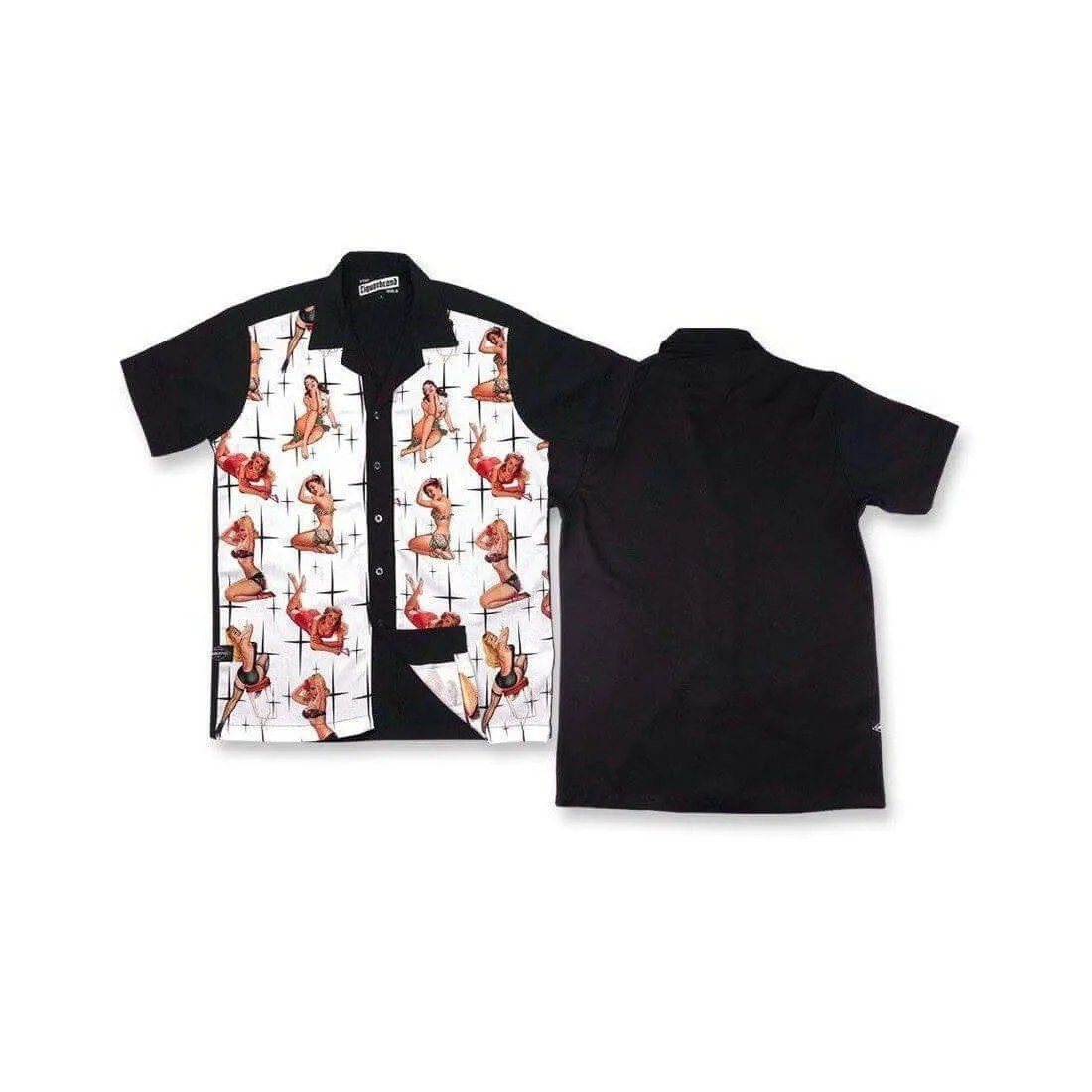LIQUORBRAND VIXEN WHITE BOWLING SHIRT
