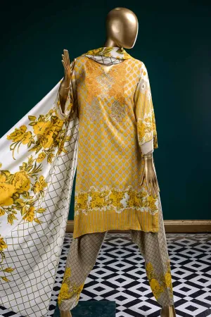 LL-5A - Wild Rose  |  Unstitched Printed & Embroidered Linen Dress