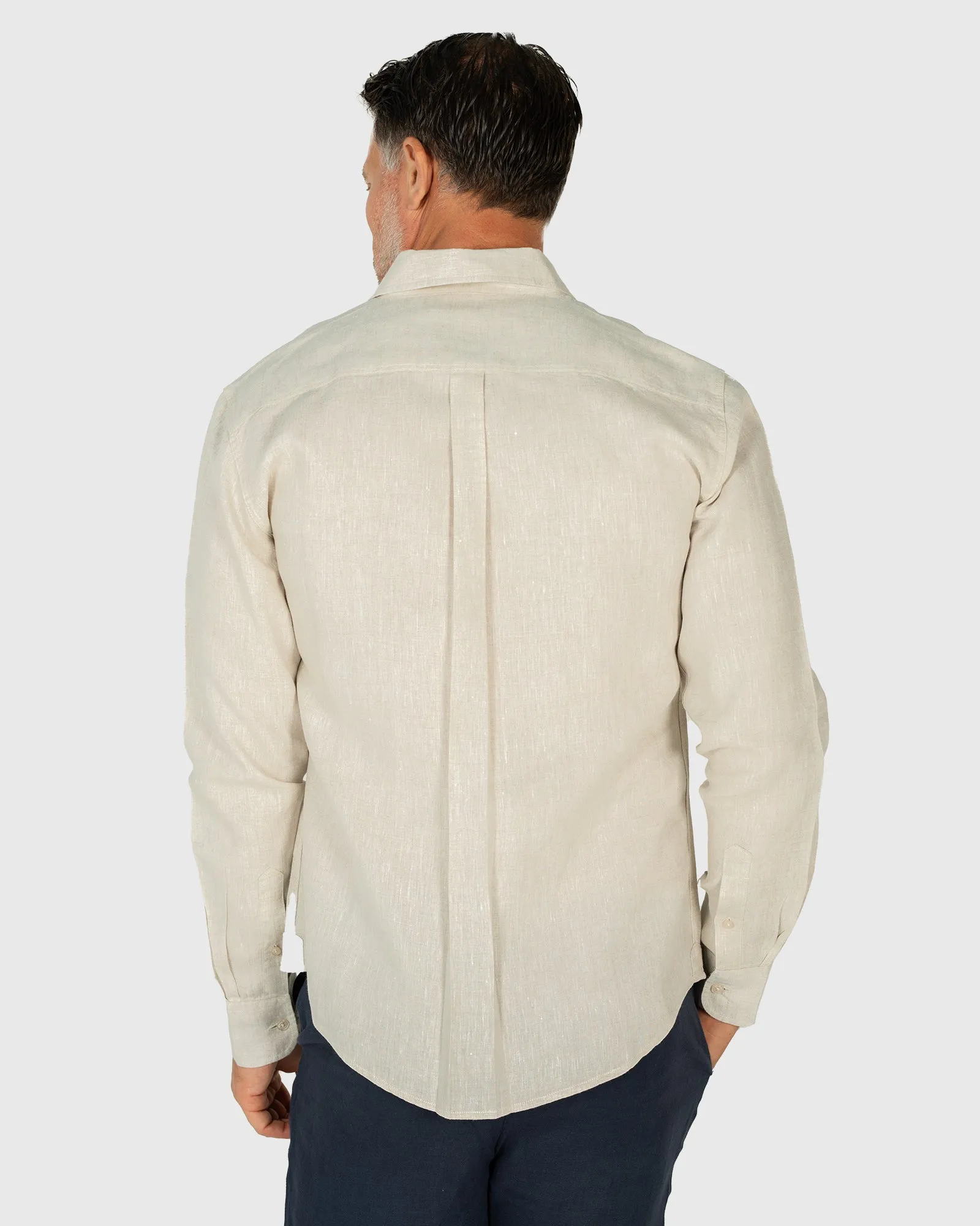 Long Sleeve Linen Shirt - Sand