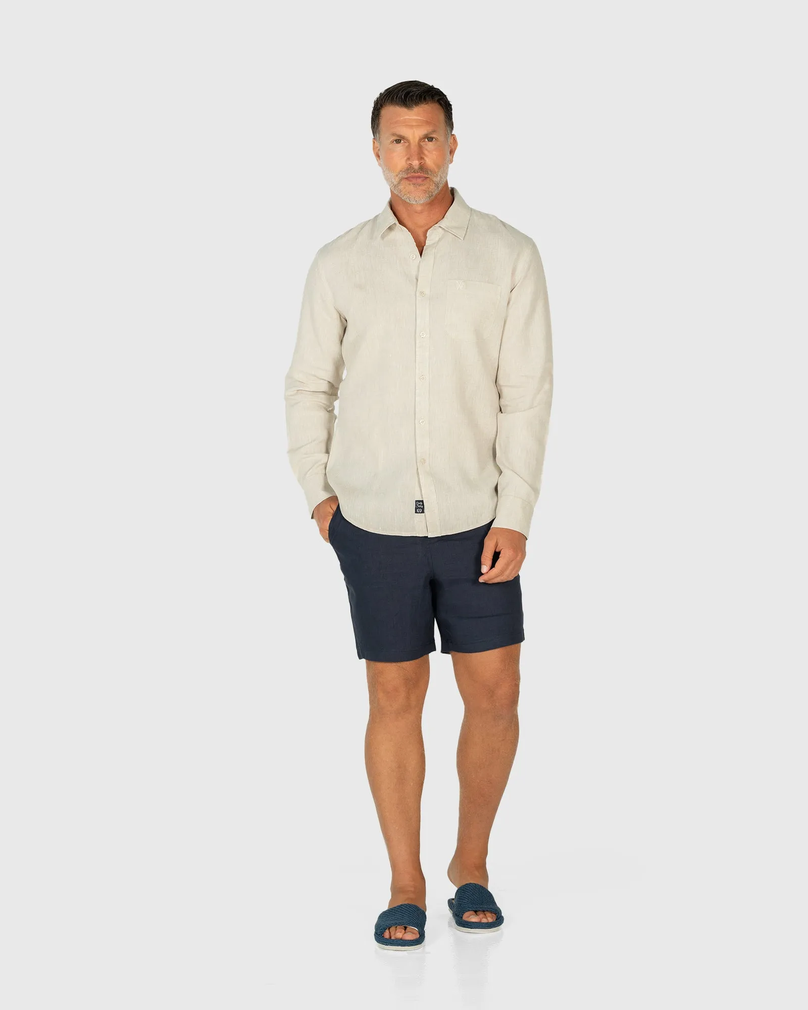 Long Sleeve Linen Shirt - Sand