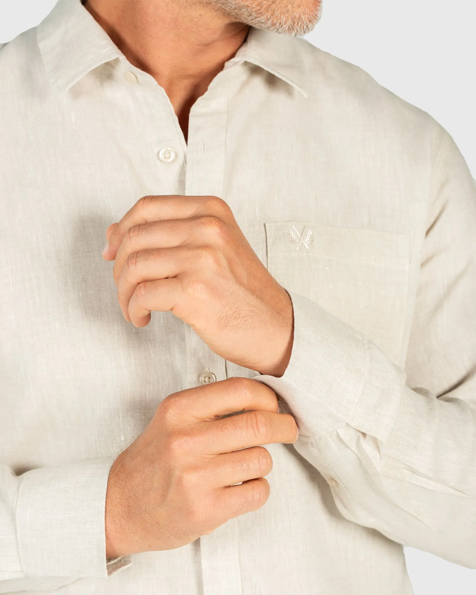 Long Sleeve Linen Shirt - Sand