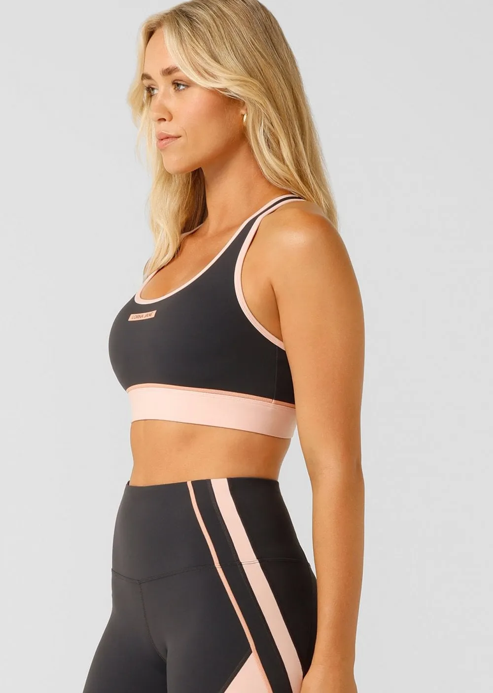 Lorna Jane Embrace Your Pace Sports Bra - Dark Titanium Multi