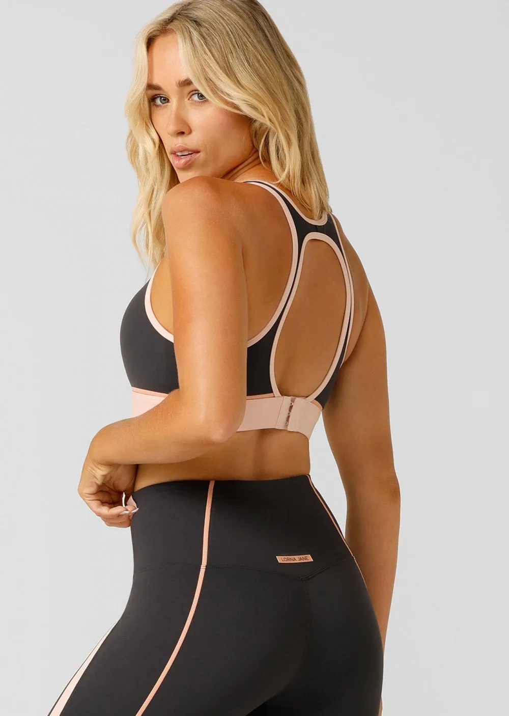 Lorna Jane Embrace Your Pace Sports Bra - Dark Titanium Multi