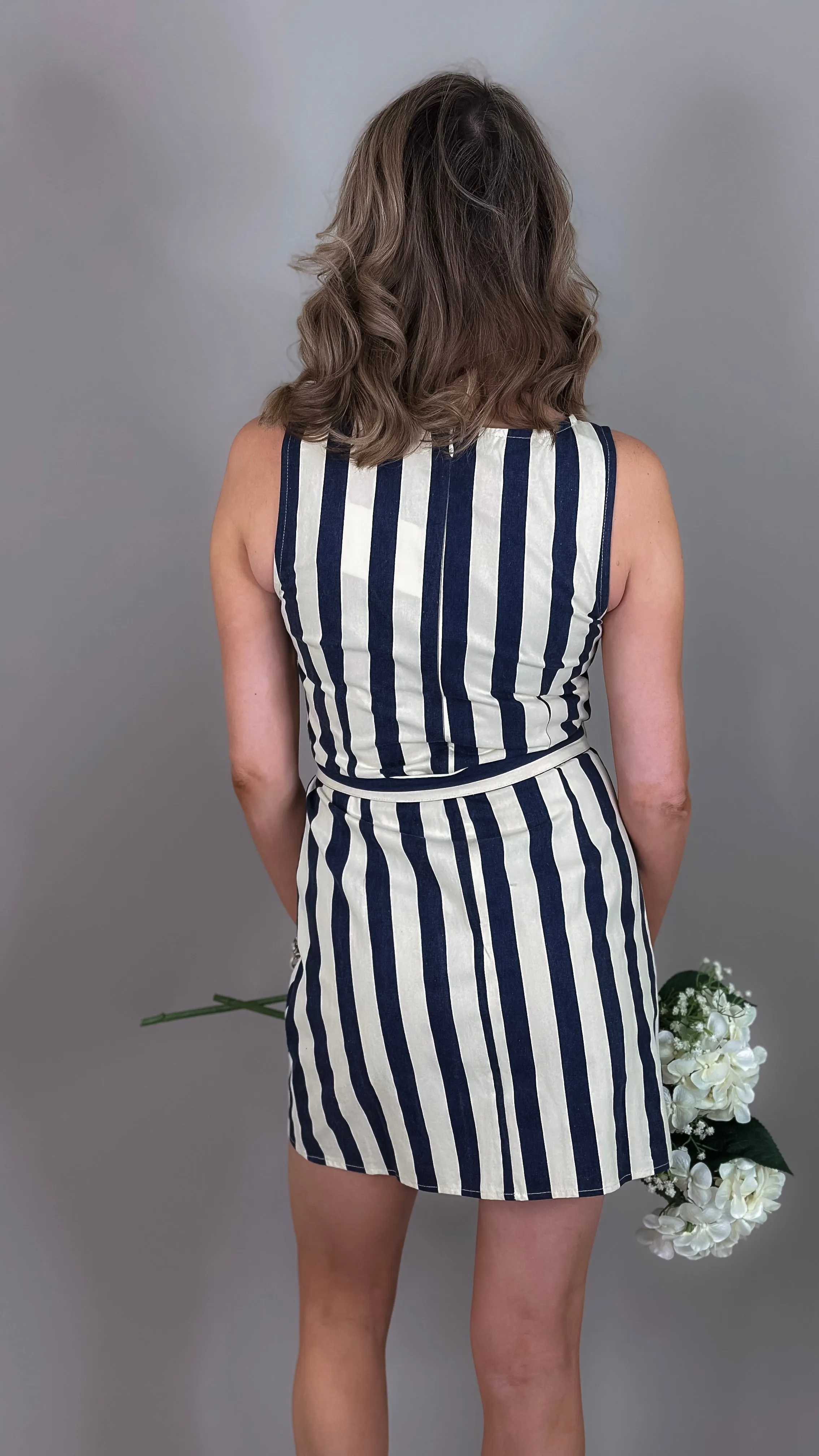 Mariella Striped Mini Dress