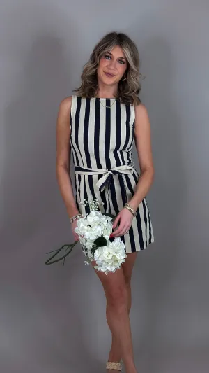 Mariella Striped Mini Dress