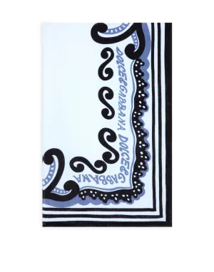 Marina-print cotton beach towel