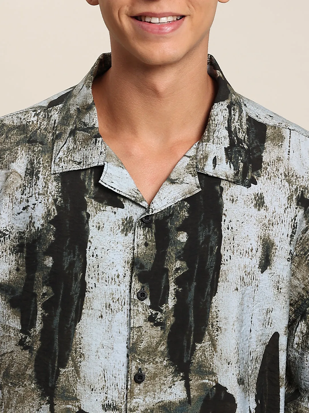Men Black Oversized Casual Shirt