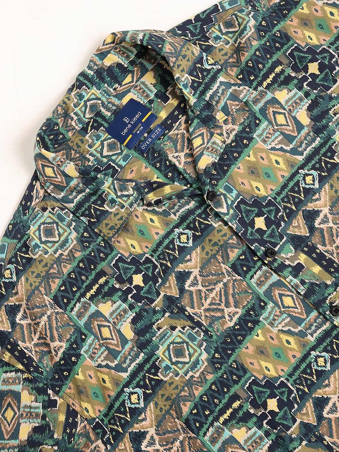 Men Green Oversized Casual Shirt