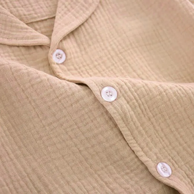 Men Shirt, Organic Muslin Cotton Nautical Summer Vacation Clothing