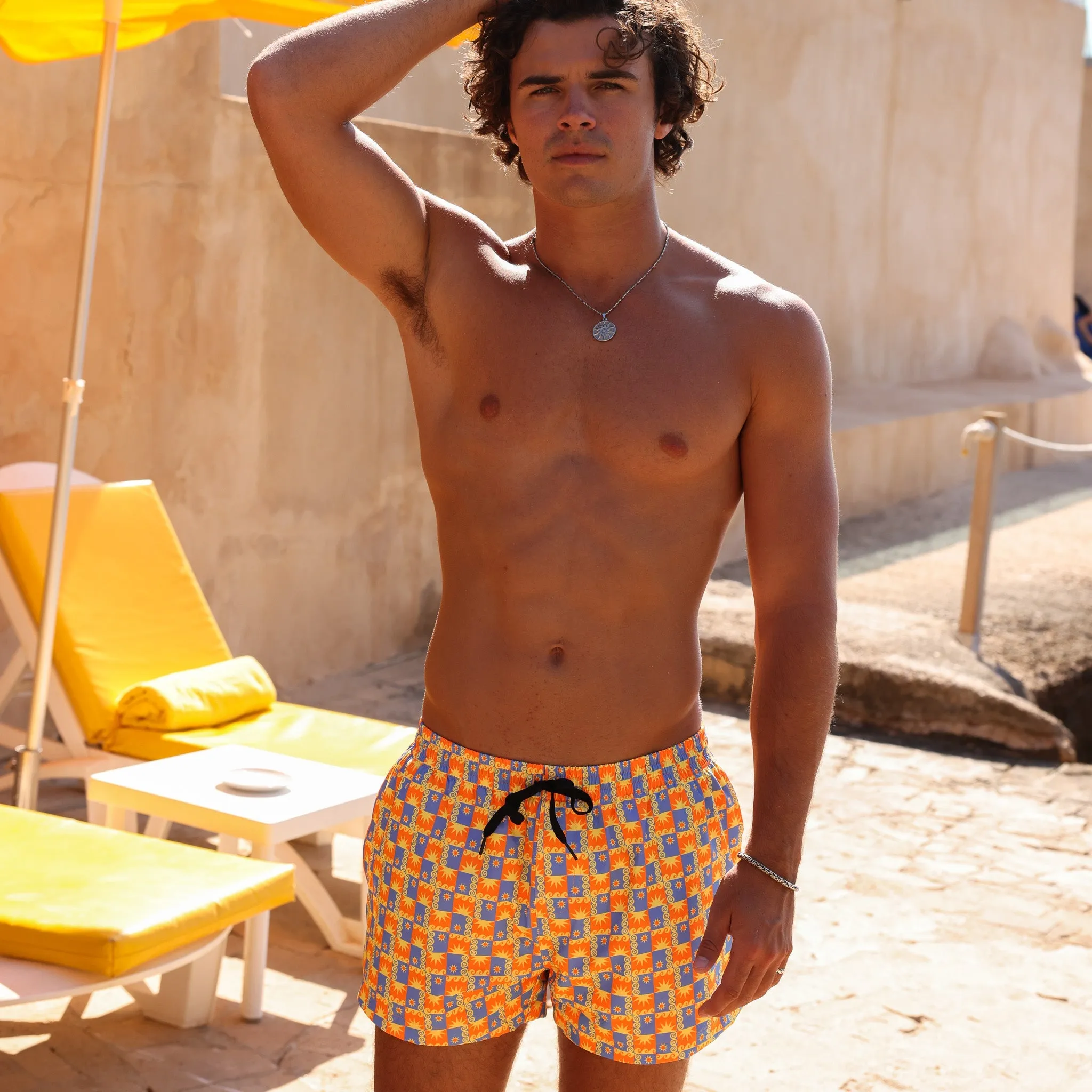 Men's 4" Stretch Swim Trunks - Sunburst