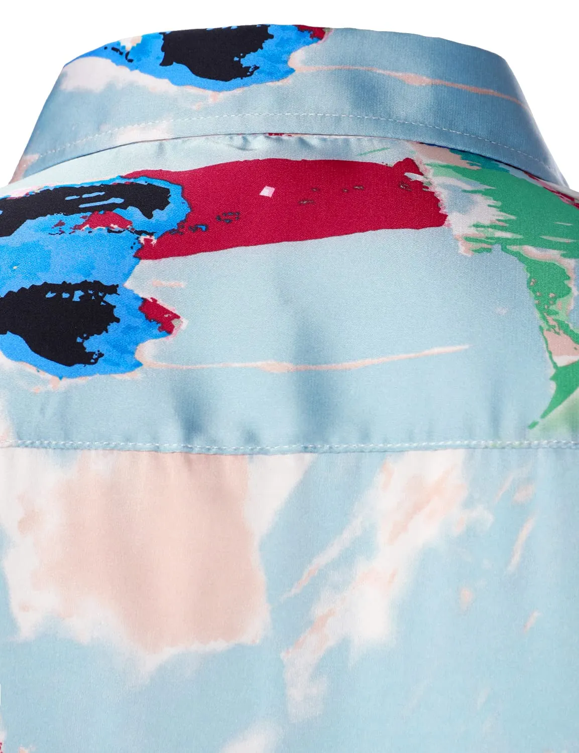 Men's Abstract Print Button Up Long Sleeve Shirt