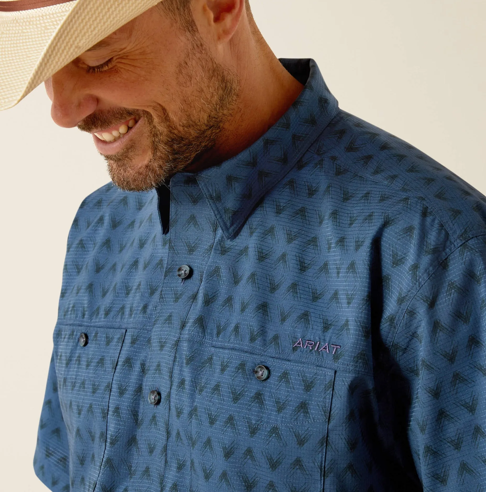 Men’s Ariat Ensign Blue 360 Airflow Classic Fit Shirt