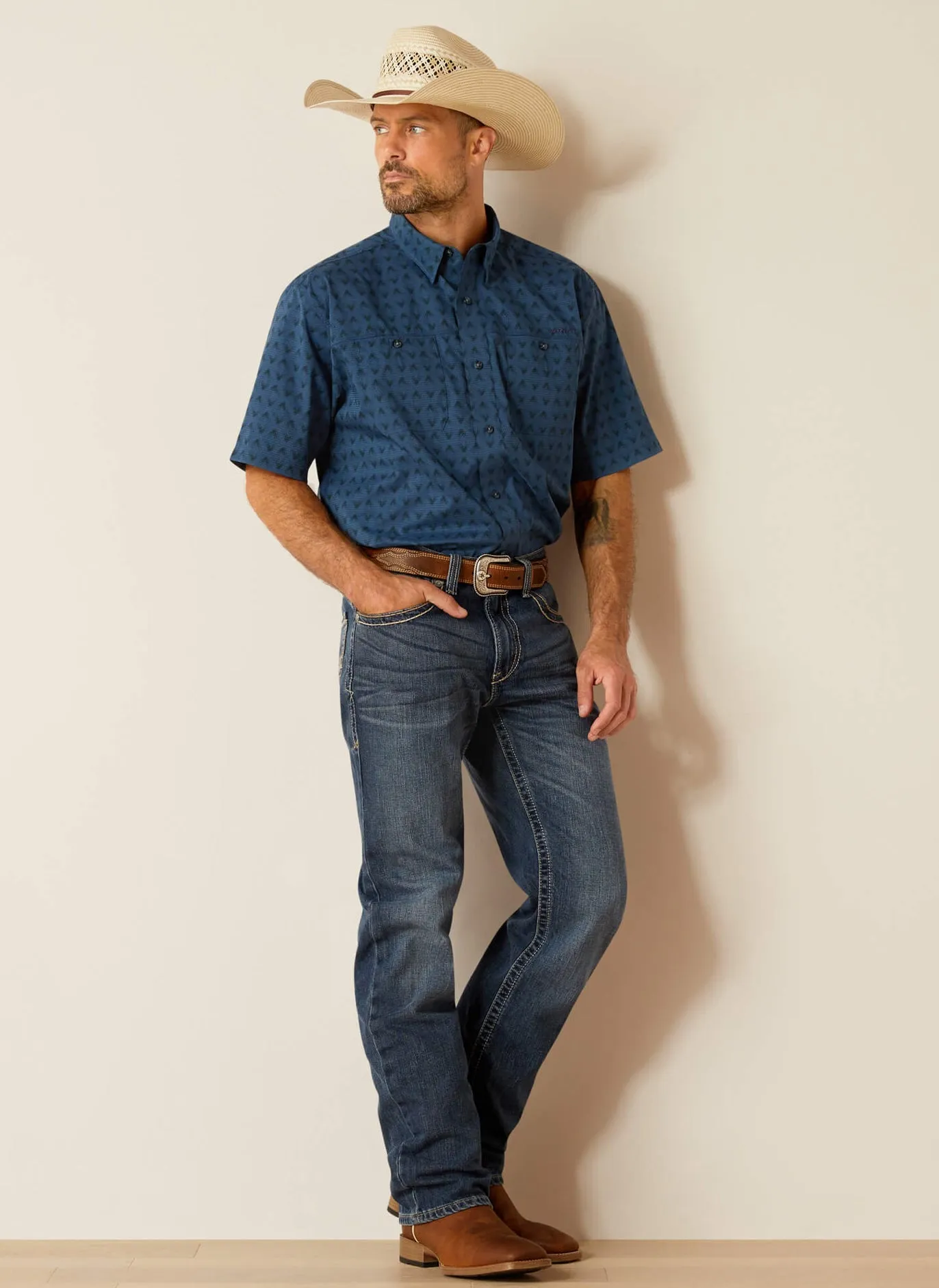 Men’s Ariat Ensign Blue 360 Airflow Classic Fit Shirt