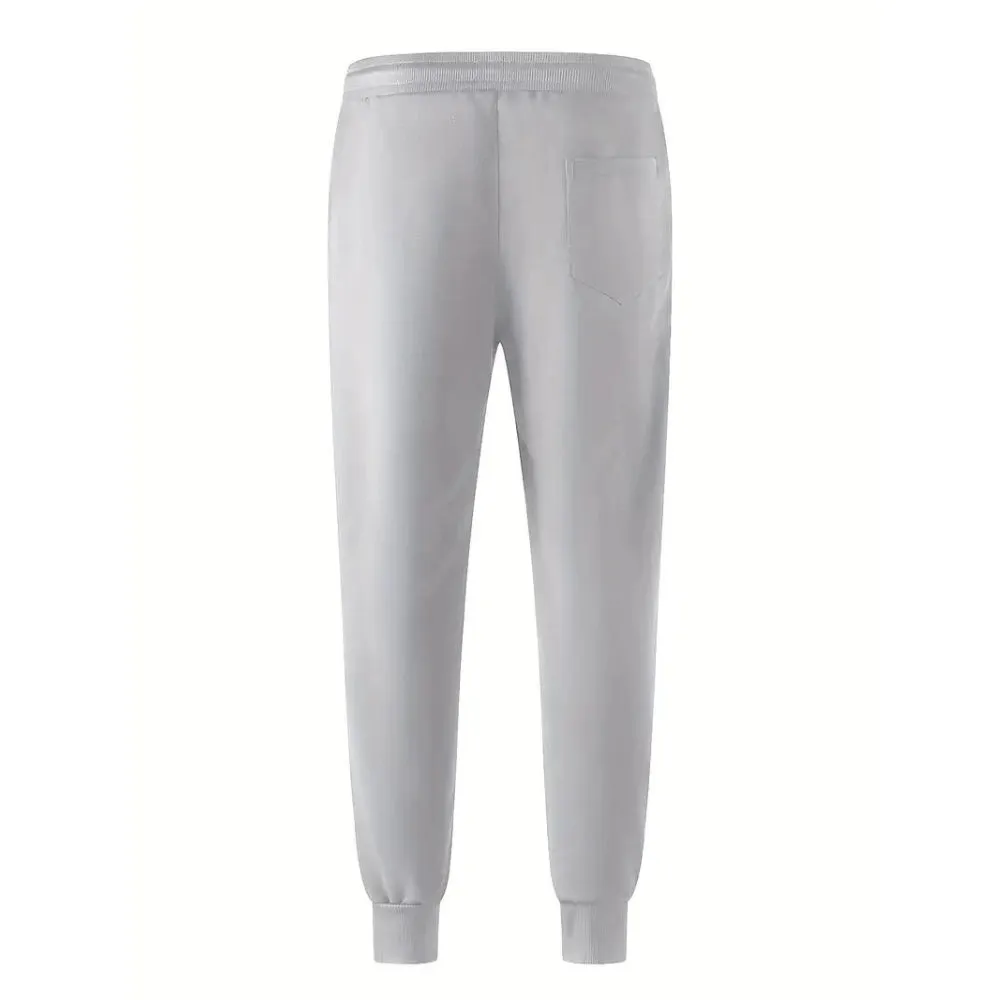 Men's Black Tapered Joggers - Slim-Fit Elastic Waist with Zips