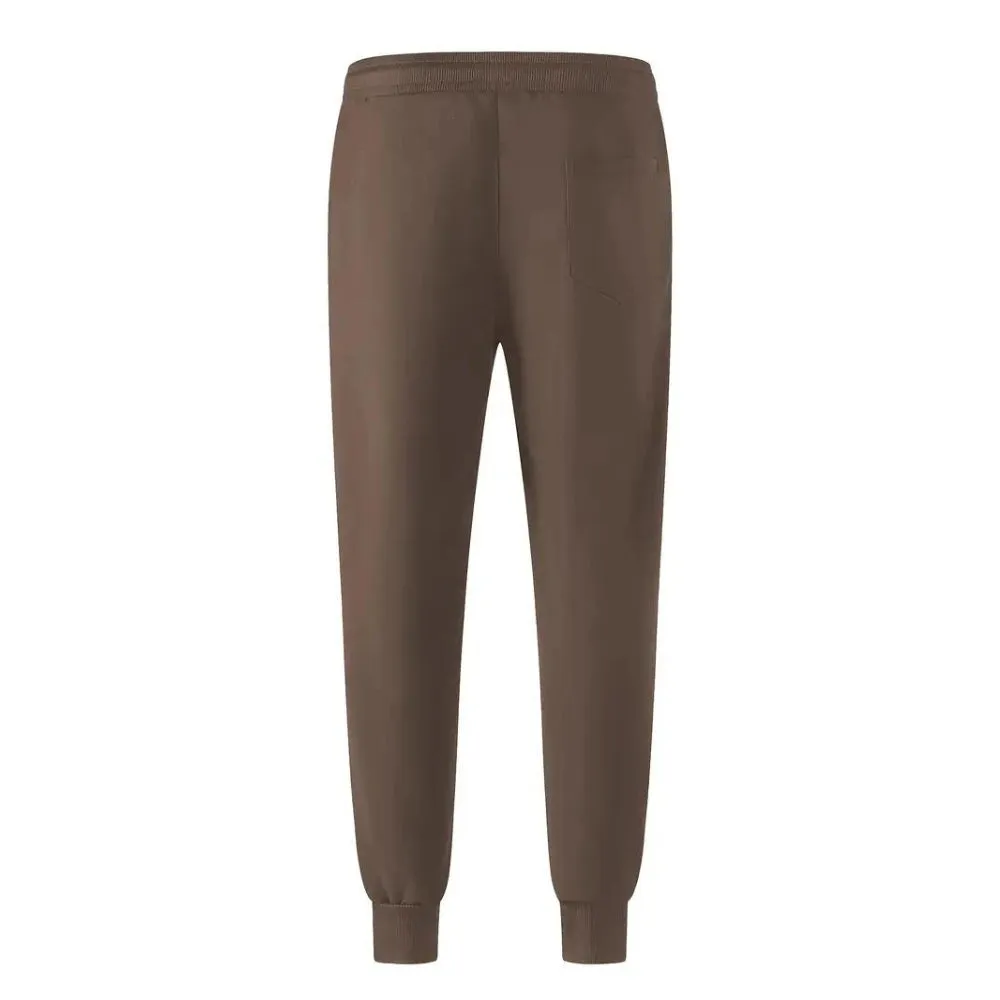 Men's Black Tapered Joggers - Slim-Fit Elastic Waist with Zips