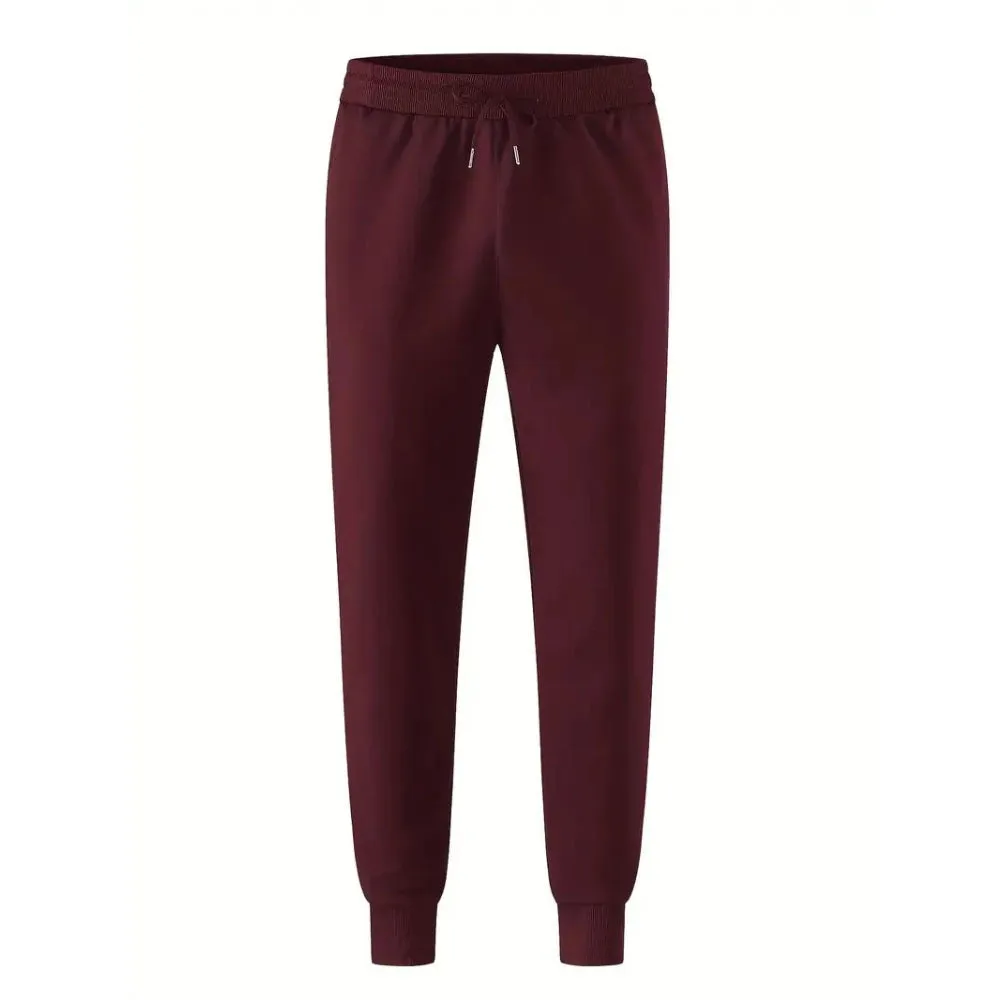 Men's Black Tapered Joggers - Slim-Fit Elastic Waist with Zips