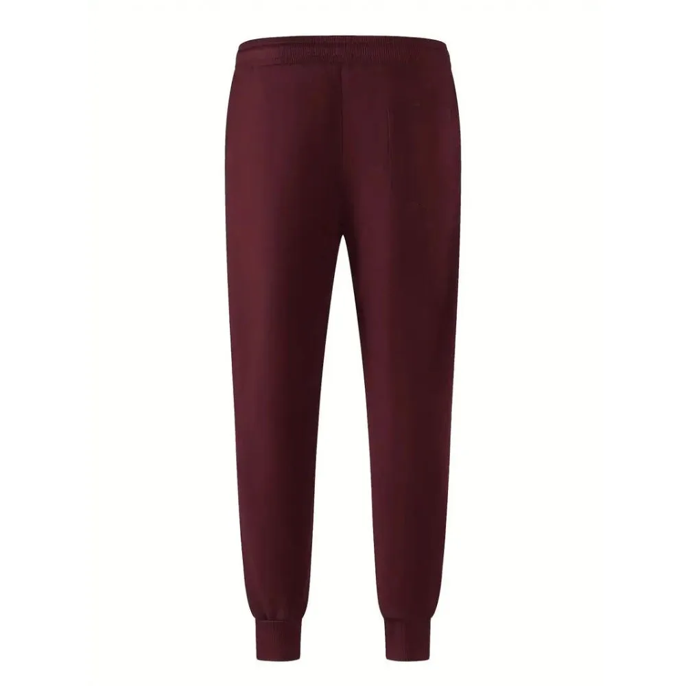 Men's Black Tapered Joggers - Slim-Fit Elastic Waist with Zips
