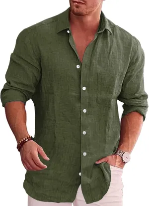 Men's Button Down Linen Shirt