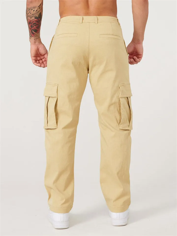 Men's Causal Comfy Straight Leg Cargo Pants