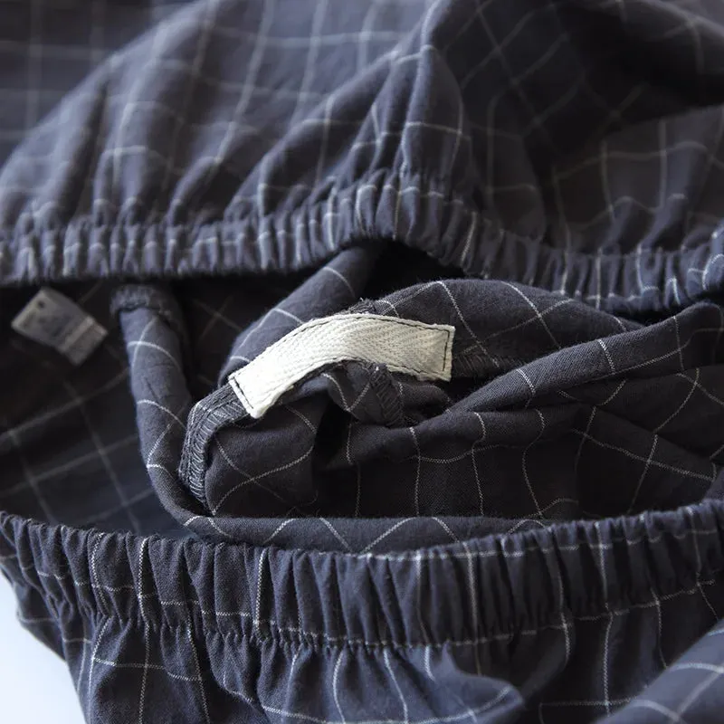 Men's Checkered Cotton Pajama Set