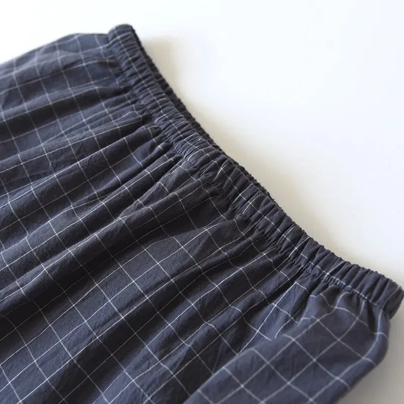 Men's Checkered Cotton Pajama Set