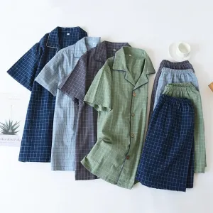 Men's Checkered Cotton Pajama Set