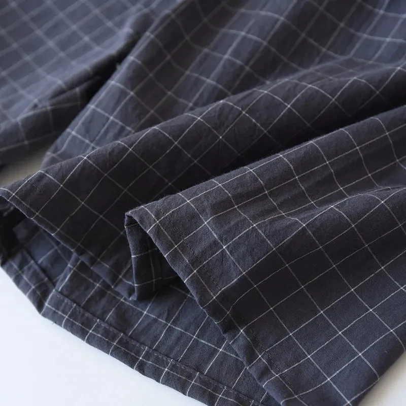 Men's Checkered Cotton Pajama Set