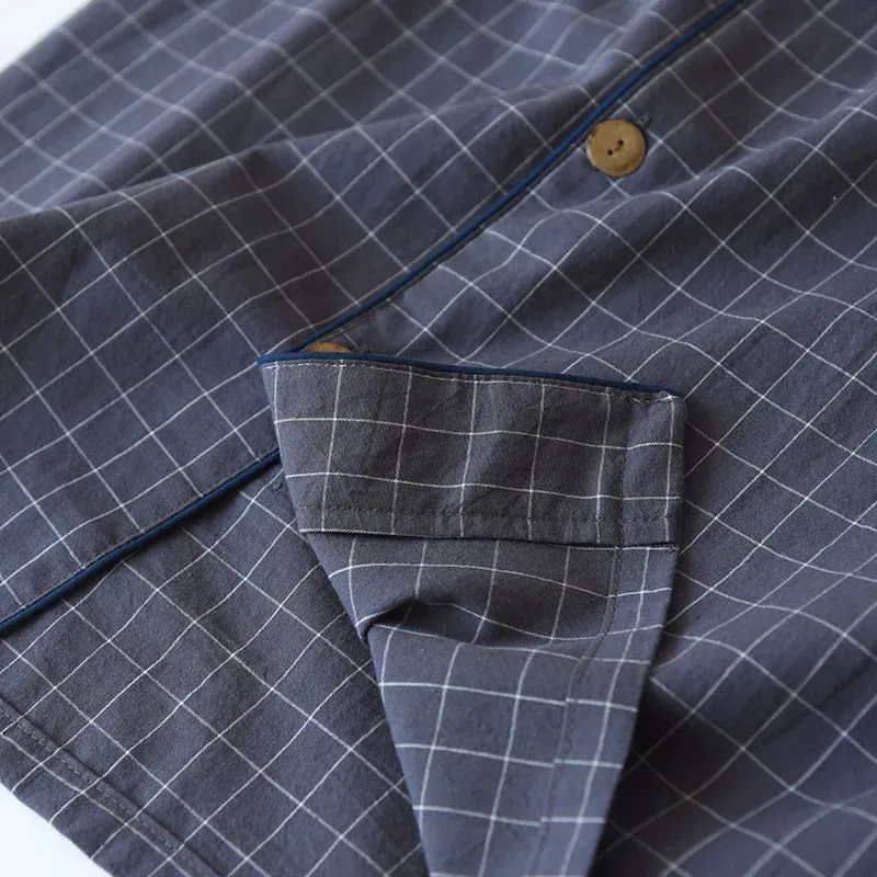 Men's Checkered Cotton Pajama Set