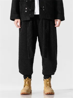 Men's Faux Woolen Warm Fluffy Pants for Cold Winter