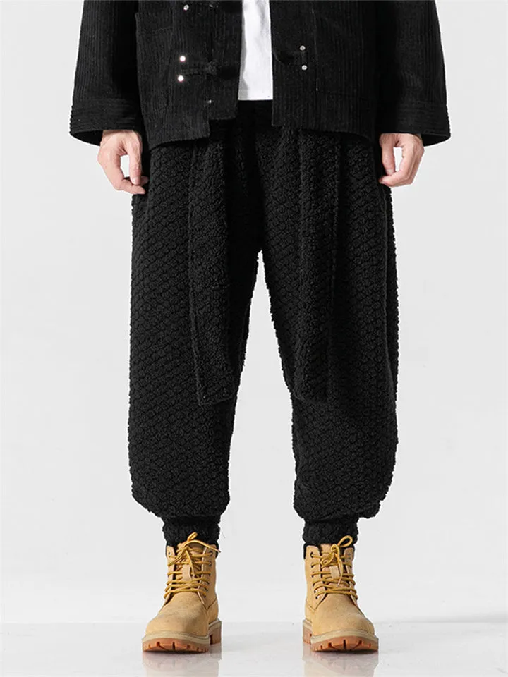 Men's Faux Woolen Warm Fluffy Pants for Cold Winter