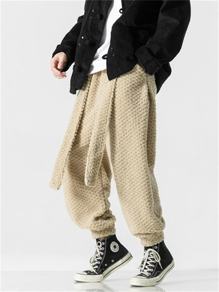 Men's Faux Woolen Warm Fluffy Pants for Cold Winter