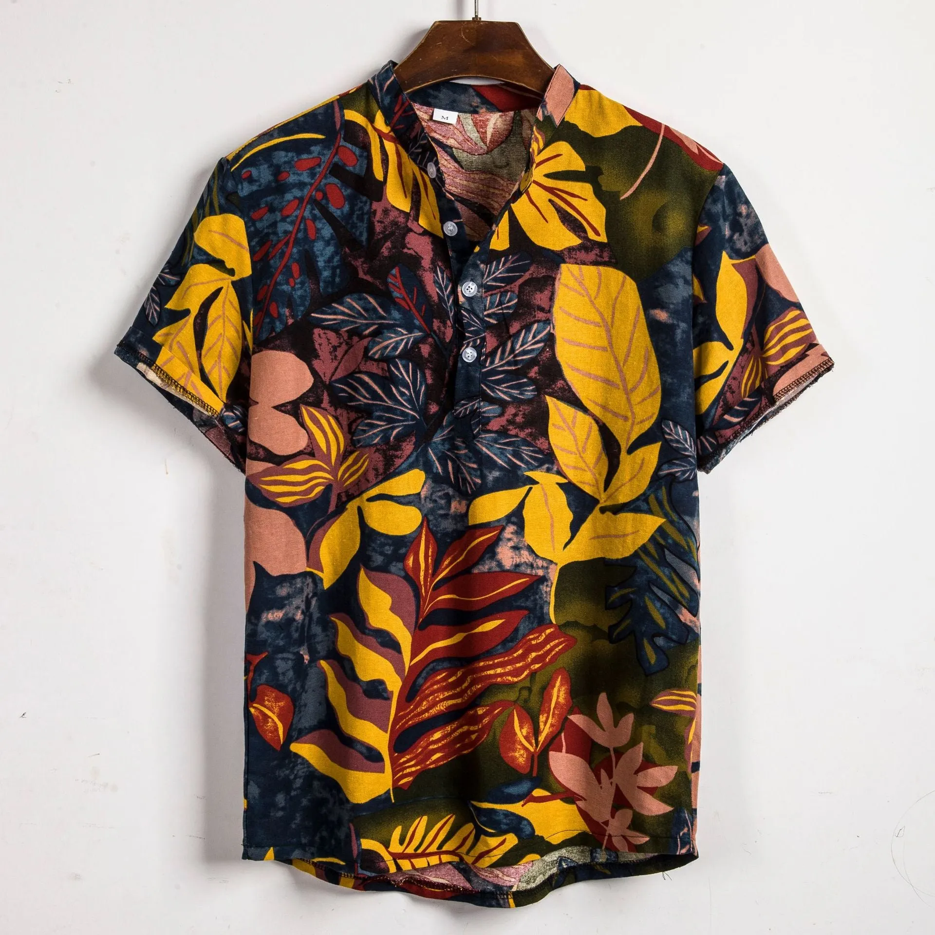 Men's Floral Linen Shirt