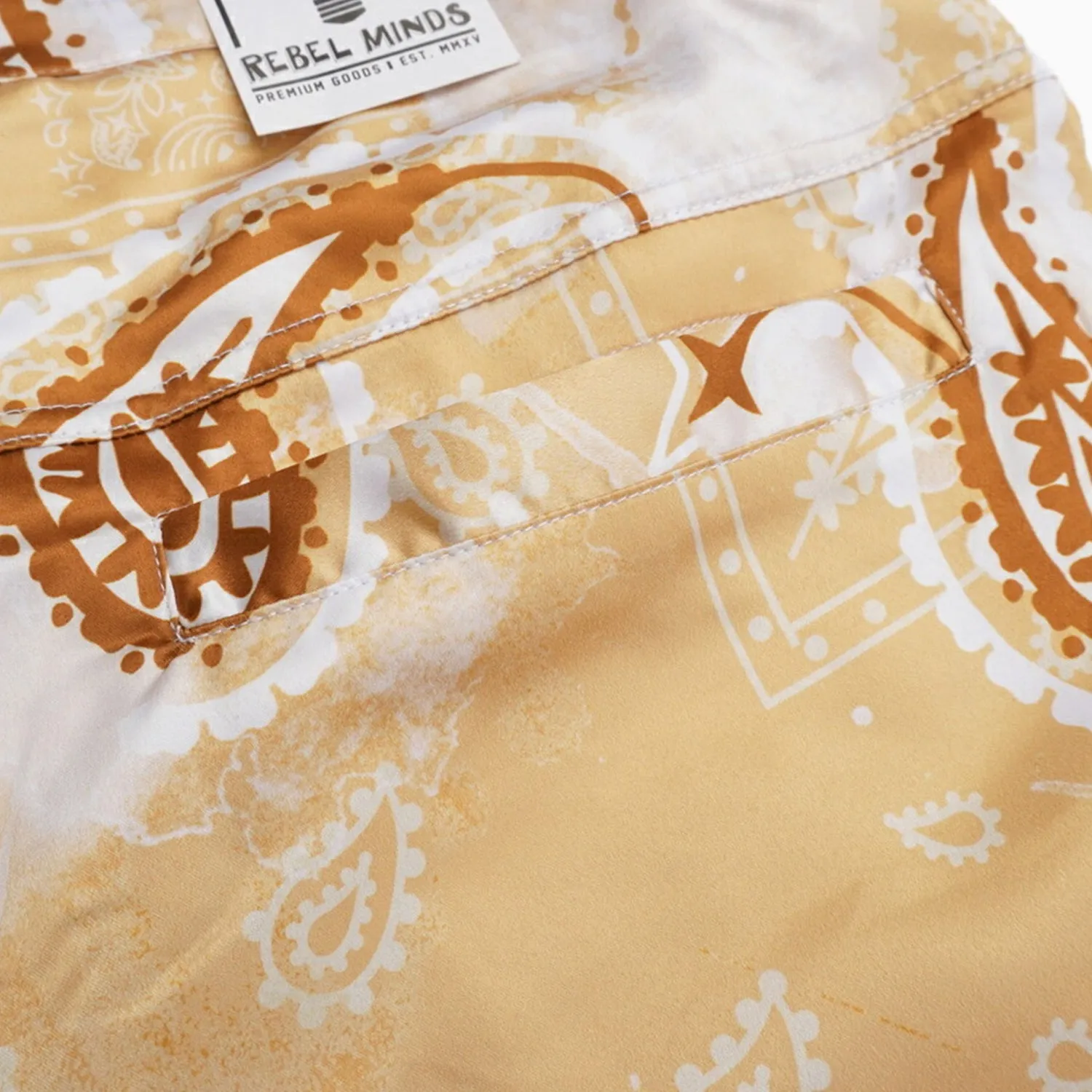 Men's Paisley Satin Shirts And Shorts Outfit