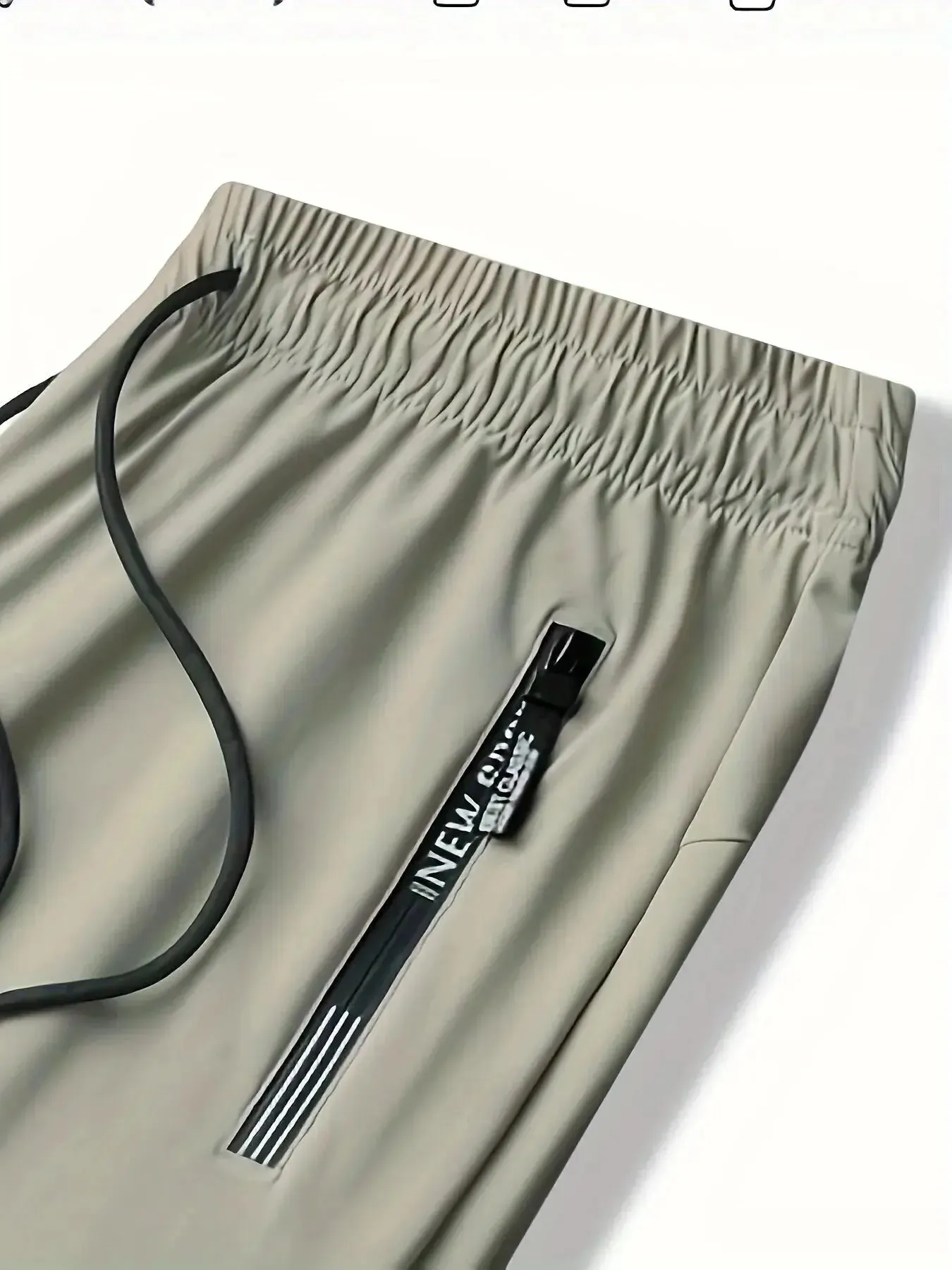 Men's Quick-drying Breathable Waist Drawstring Joggers, Chic High Stretch Sports Pantst For Fitness