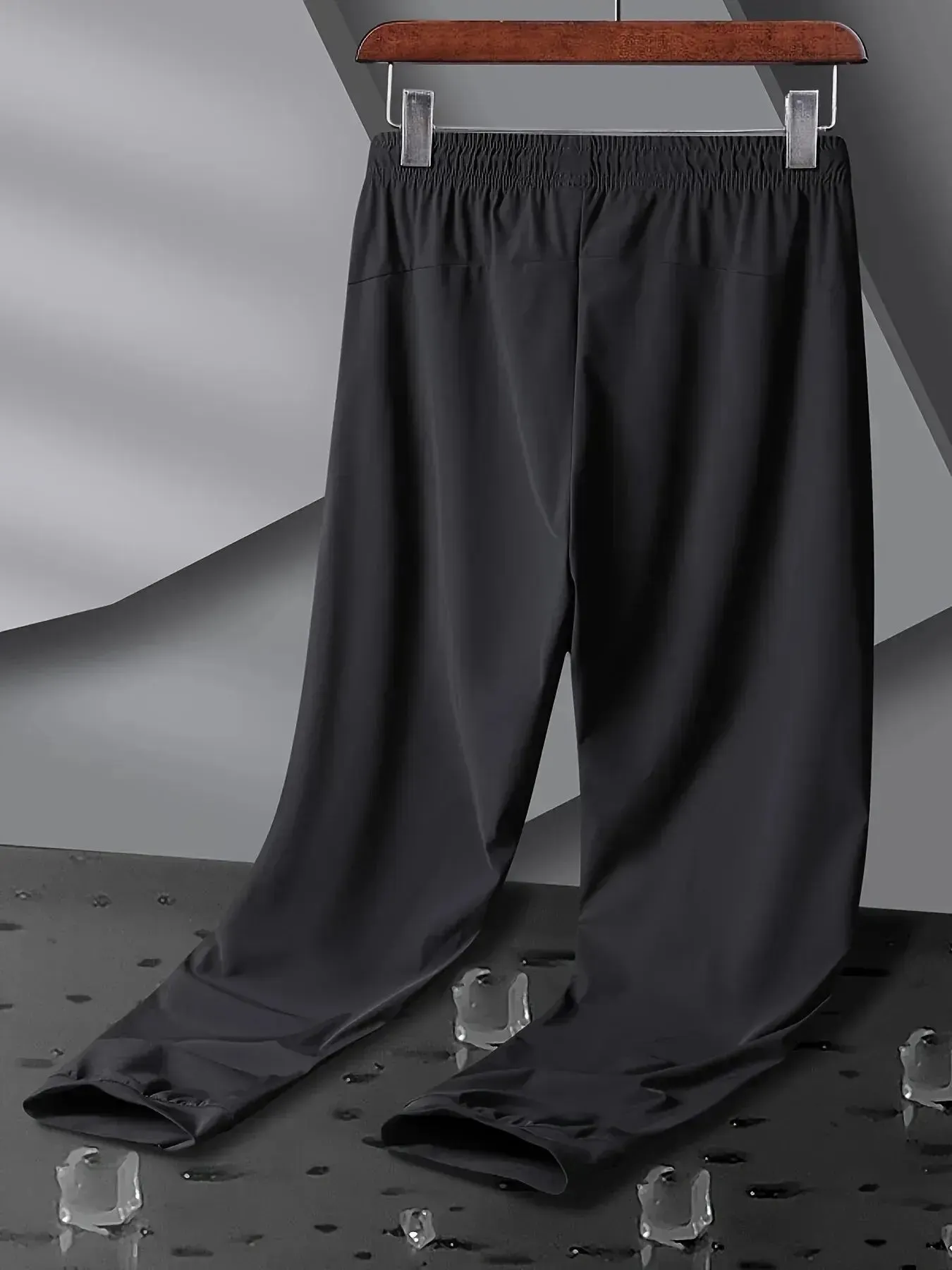 Men's Quick-drying Breathable Waist Drawstring Joggers, Chic High Stretch Sports Pantst For Fitness
