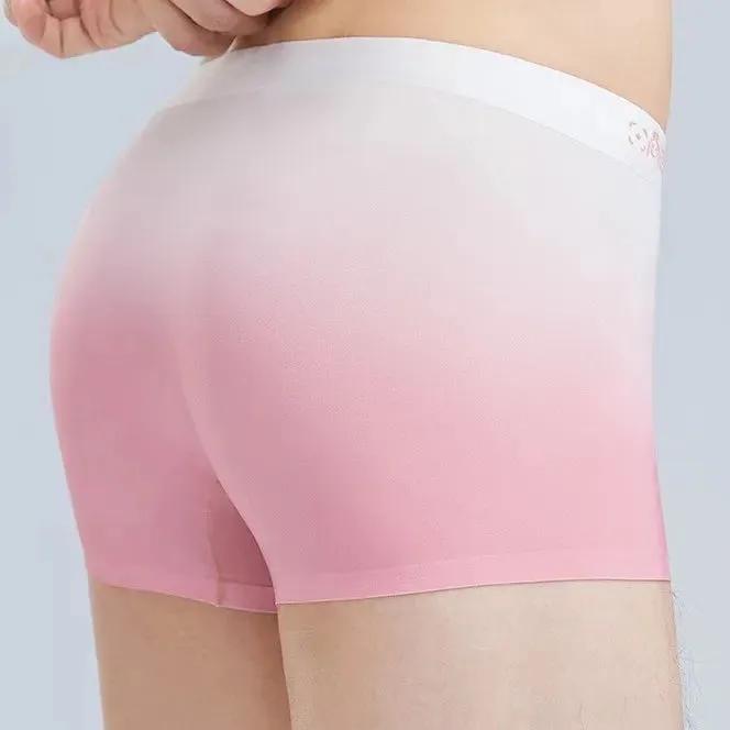 Men's Rainbow Colour Ultra Thin Ice Silk Trunks (4 Pack) - JEWYEE 6022