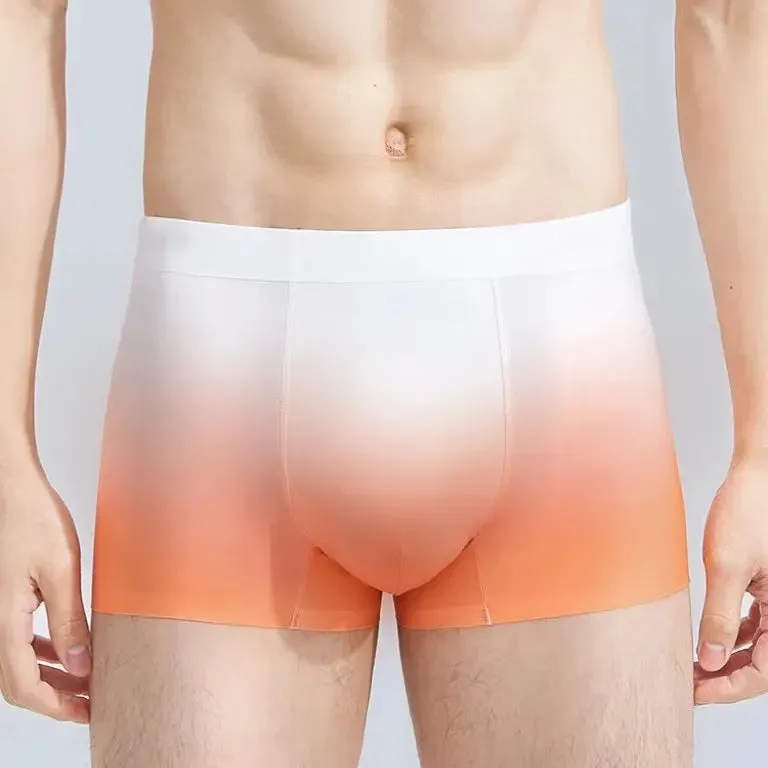 Men's Rainbow Colour Ultra Thin Ice Silk Trunks (4 Pack) - JEWYEE 6022