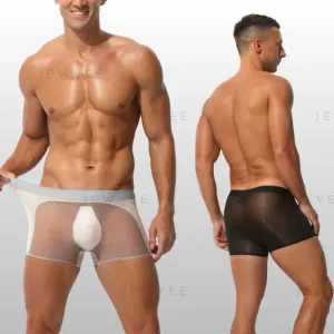 Men's See-through Ice Silk & Mesh Combined Underpants(4-Pack) - JEWYEE AY 1979