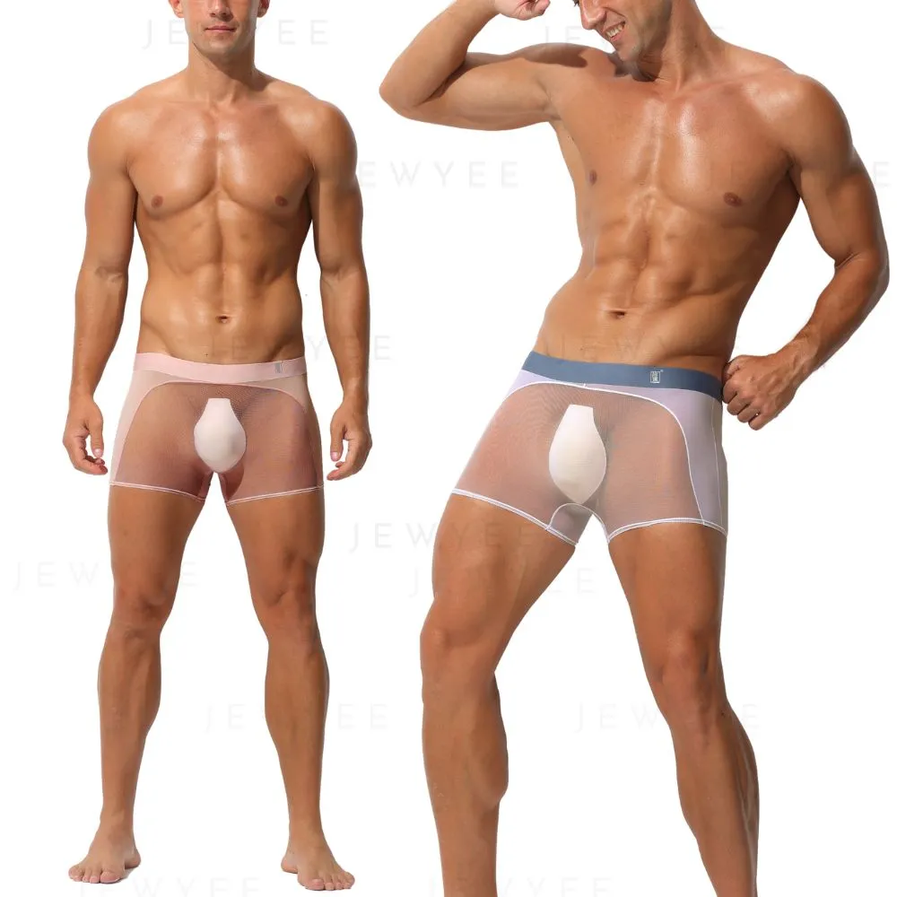 Men's See-through Ice Silk & Mesh Combined Underpants(4-Pack) - JEWYEE AY 1979