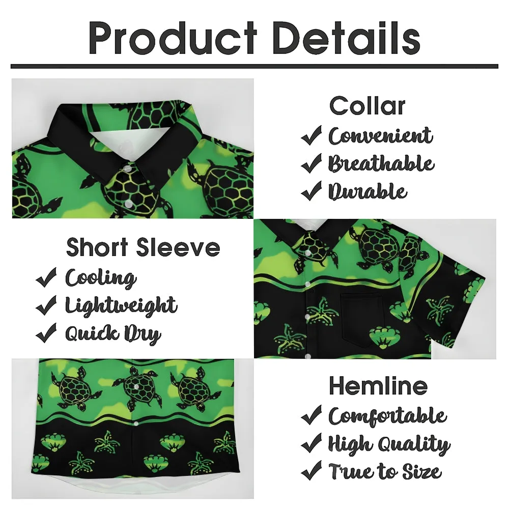 Men's Turtle Print Casual Button-Down Shirt 2411000899