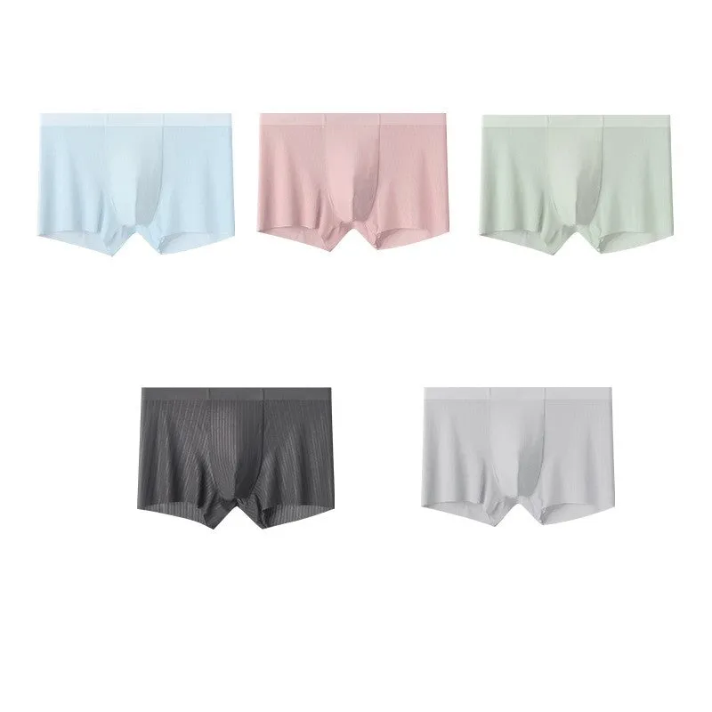 Men's Ultra Thin Jacquard Ice Silk Underpants (5 pack) - JEWYEE - XN120