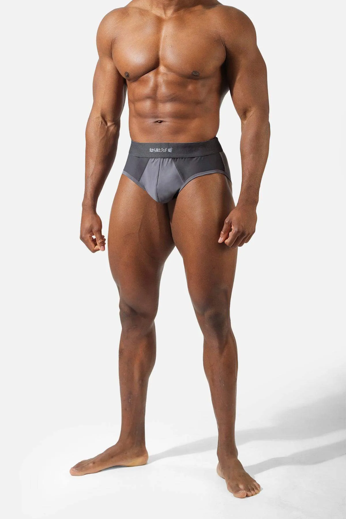 Men's Workout Mesh Briefs 2 Pack - Black & Dark Gray