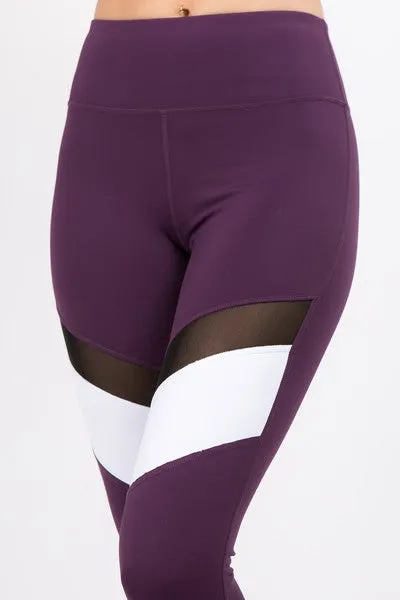 Mesh Colorblock Tight - Purple