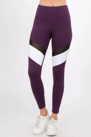 Mesh Colorblock Tight - Purple