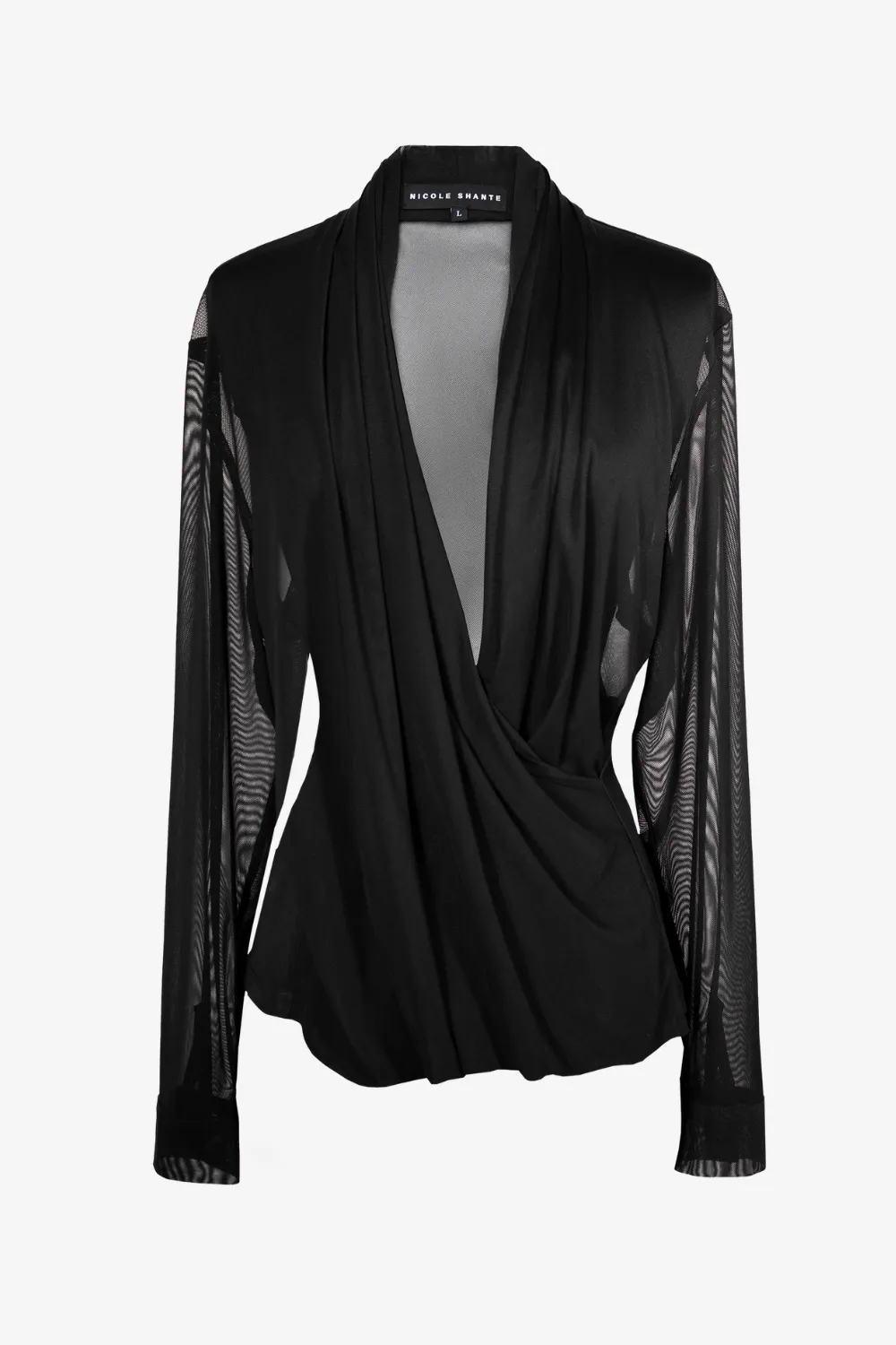 Mesh Deep Plunge Blouse