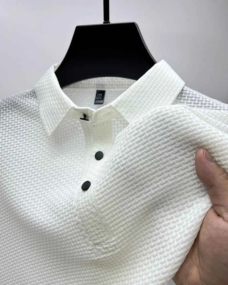 Mesh Ice Silk T-shirt Men Short Sleeve Clothing