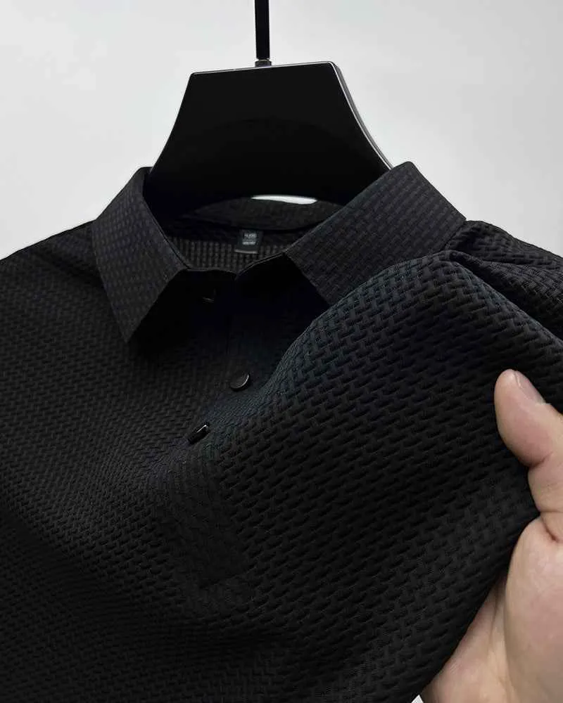 Mesh Ice Silk T-shirt Men Short Sleeve Clothing
